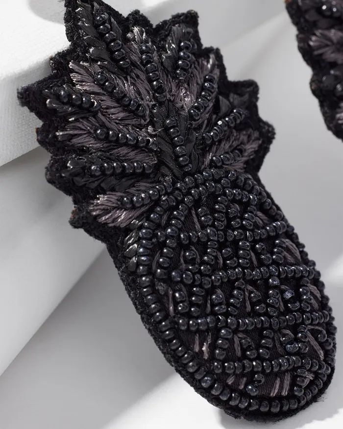 Chico039s Black Pineapple Drop Earrings Black Women Earrings