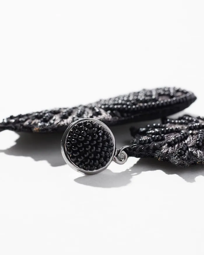 Chico039s Black Pineapple Drop Earrings Black Women Earrings