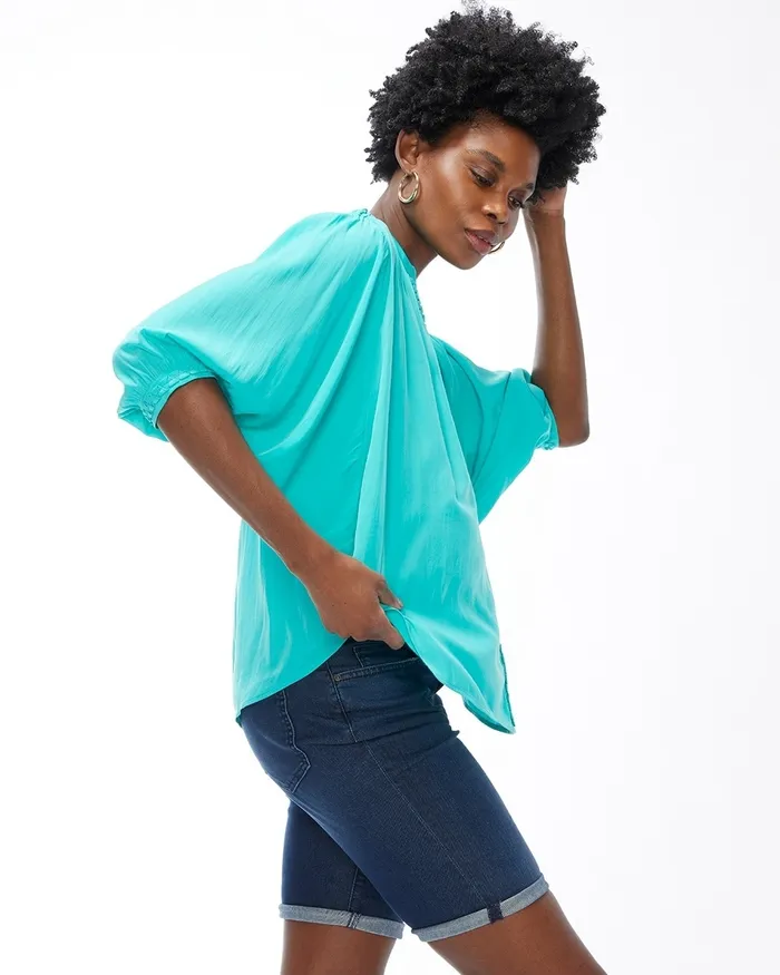 Chico039s Braided Detail Top Classic Navy Women Tops
