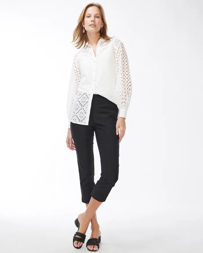 Chico039s Brigitte Slim Crops Black Women Matching Sets