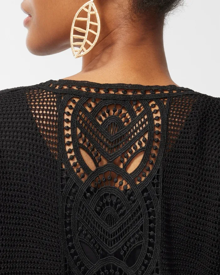 Chico039s Crochet Kimono Strawberry Margarita Women Sweaters
