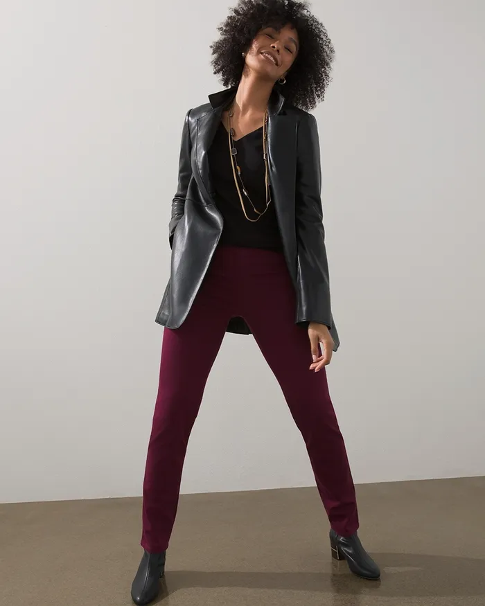 Chico039s Faux Leather Blazer Black Women Jackets and Coats