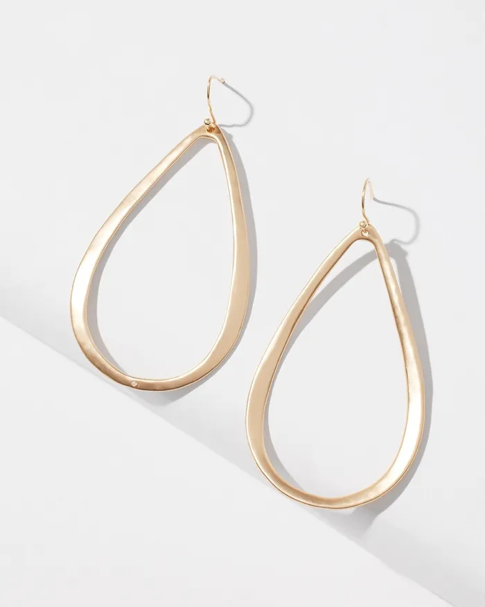 Chico039s Gold Tone Hoop Earrings Gold Women Earrings