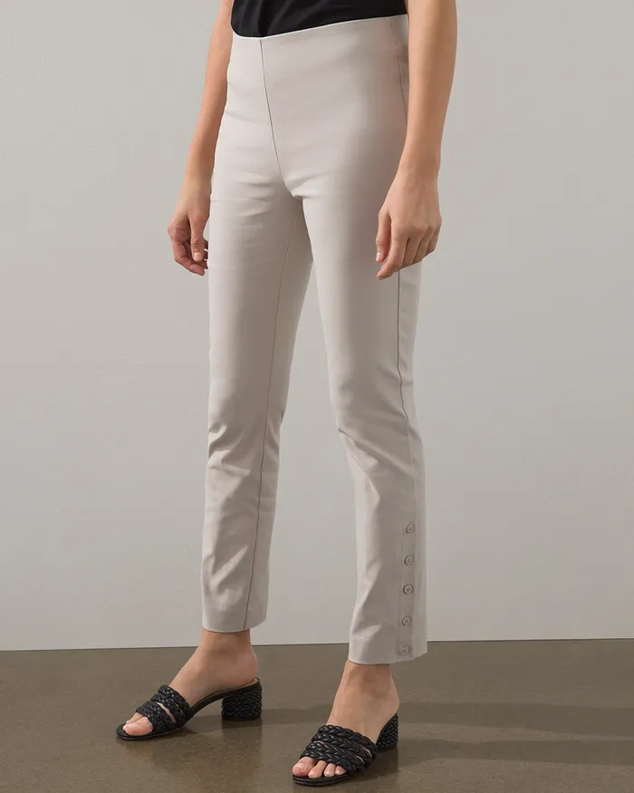 Chico039s Juliet Button Hem Ankle Pants Smokey Taupe Women Pants