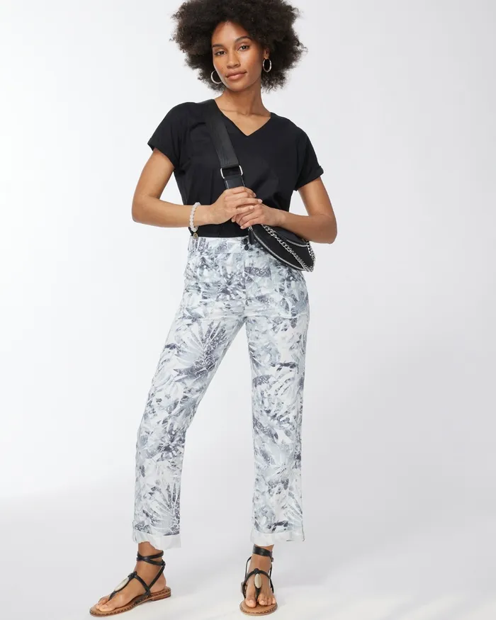 Chico039s Linen Seamed Tee Black Women Tees