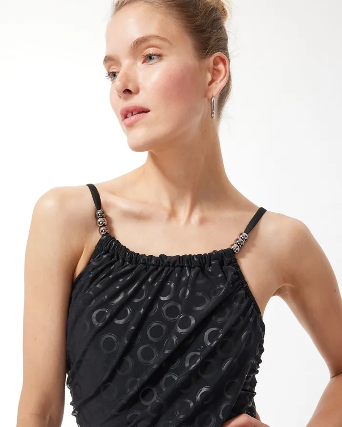 Chico039s Magicsuit Cosmos Lisa High Neck Swimsuit BlackMulti Women Swim