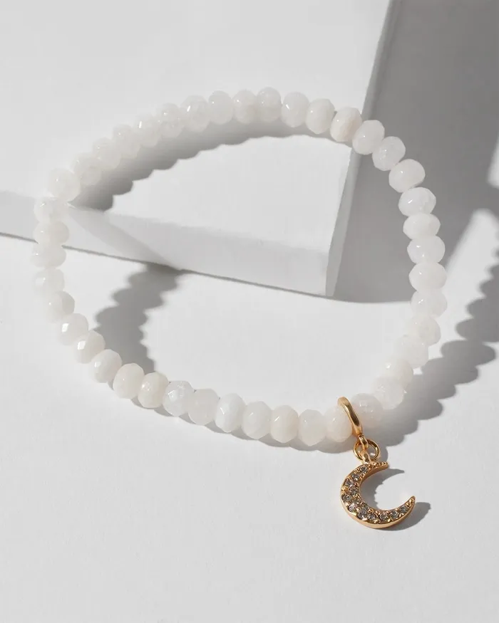 Chico039s Moon Drop Off Stretch Bracelet White Women Bracelets