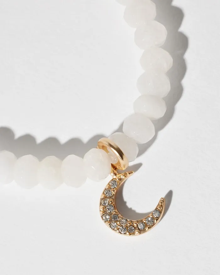 Chico039s Moon Drop Off Stretch Bracelet White Women Bracelets
