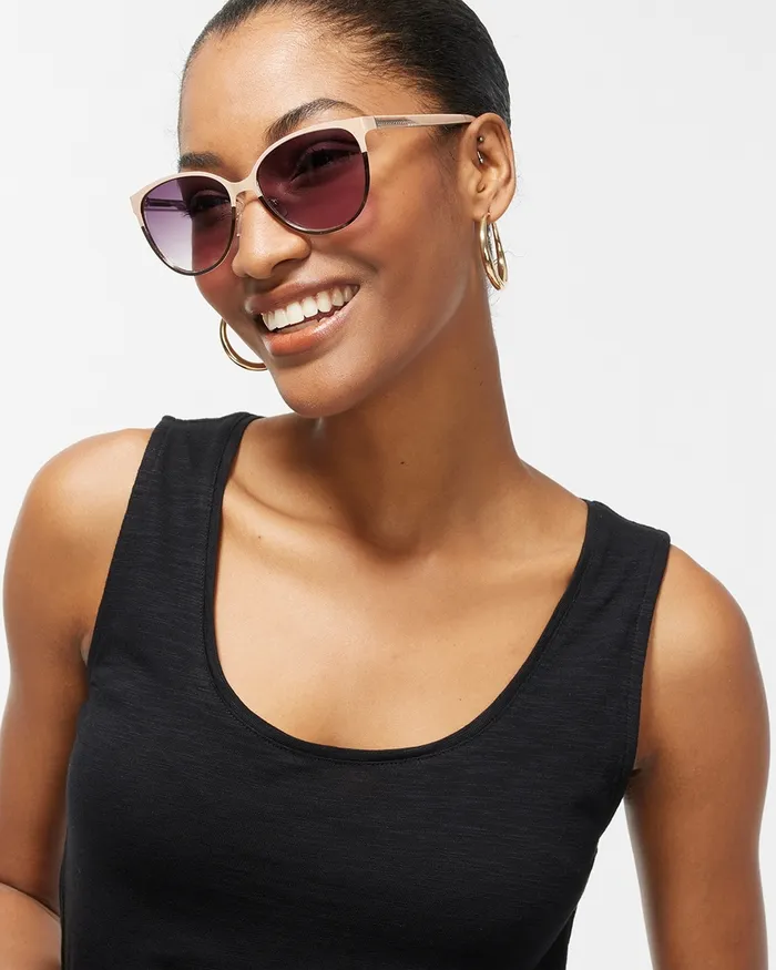 Chico039s Nude Cateye Sunglasses Nude Women Eyewear