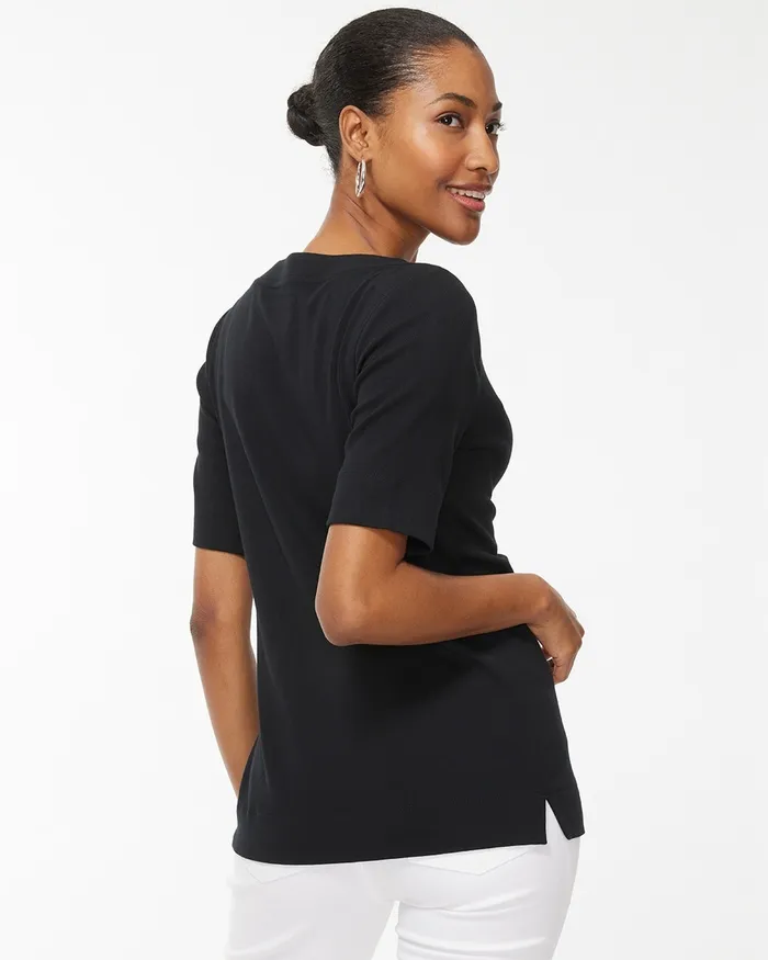 Chico039s Pima Everyday Tee Botanic Berry Women Tops
