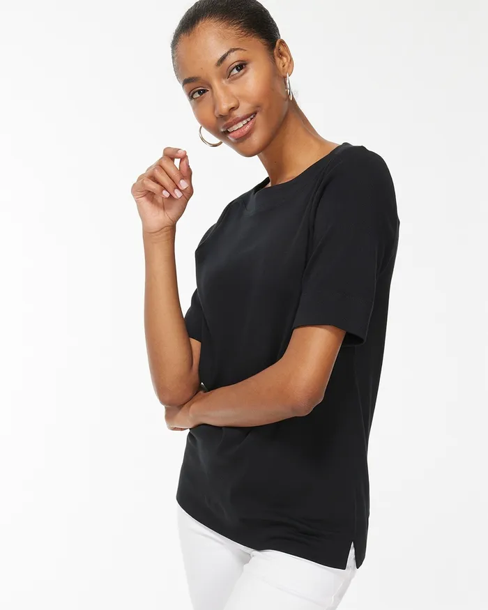 Chico039s Pima Everyday Tee Botanic Berry Women Tops