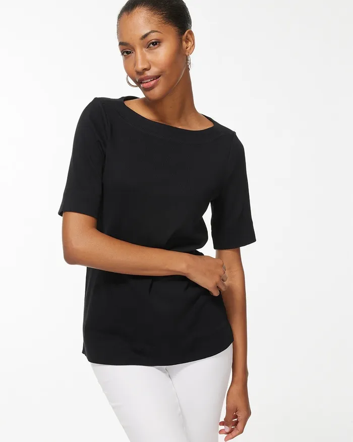 Chico039s Pima Everyday Tee Botanic Berry Women Tops