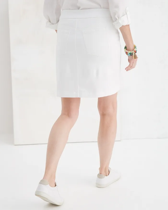 Chico039s Pullon Denim Skort Alabaster Women Jeans and Denim