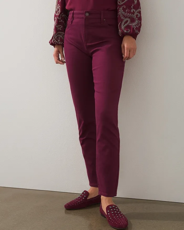 Chico039s So Slimming Girlfriend Ankle Jeans Deep Chianti Women Jeans and Denim