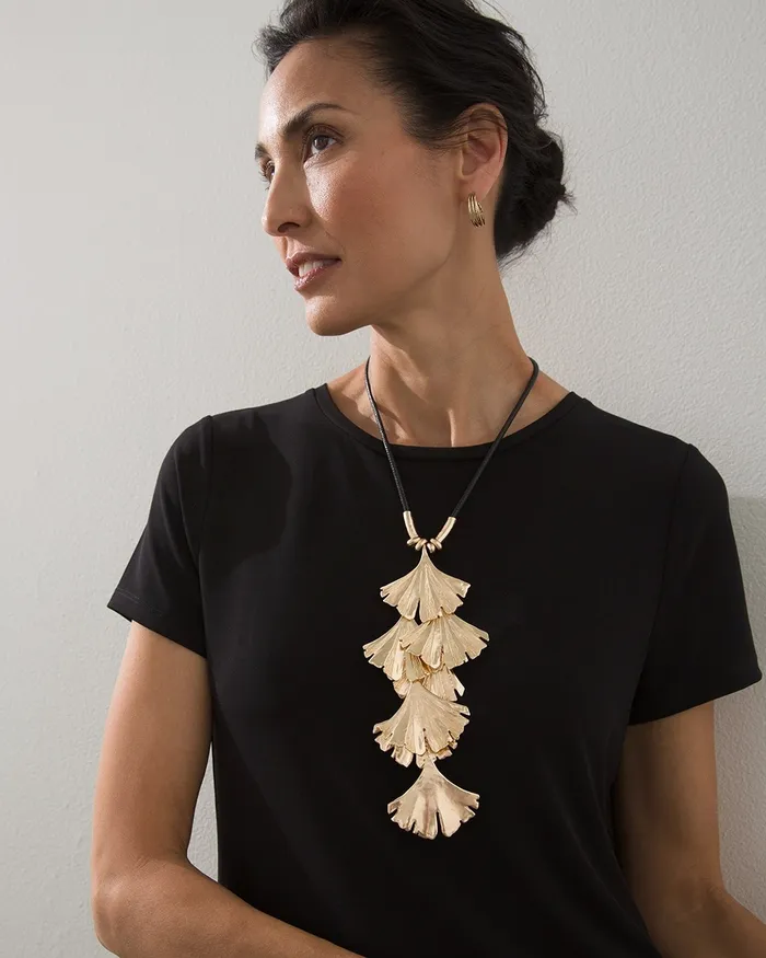 Chico039s Textured YNecklace Gold Women Necklaces