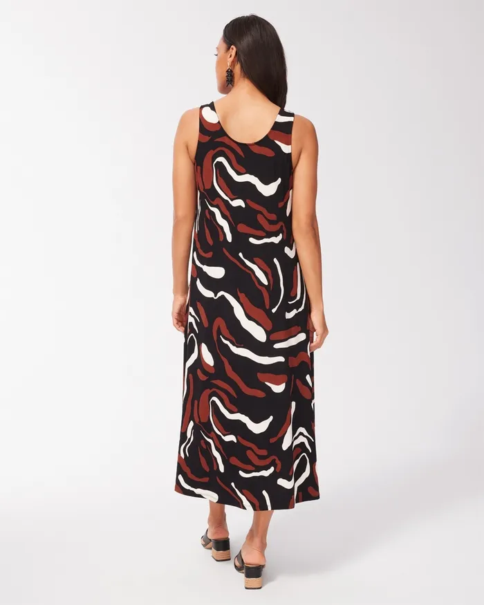 Chico039s Travelers Abstract Print Tank Dress Travelers Black Women Dresses and Skirts