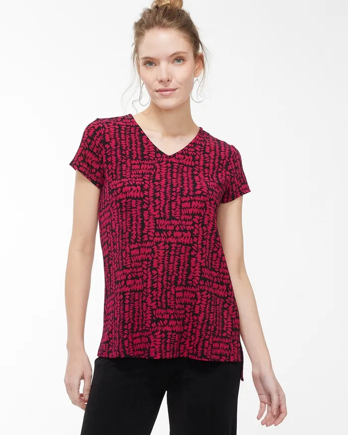 Chico039s Travelers Back Zip Top Botanic Berry Women Tops