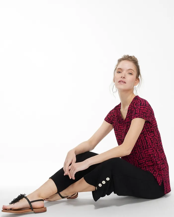 Chico039s Travelers Back Zip Top Botanic Berry Women Tops
