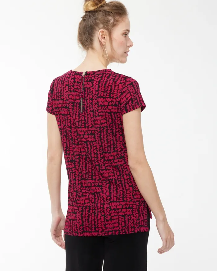Chico039s Travelers Back Zip Top Botanic Berry Women Tops