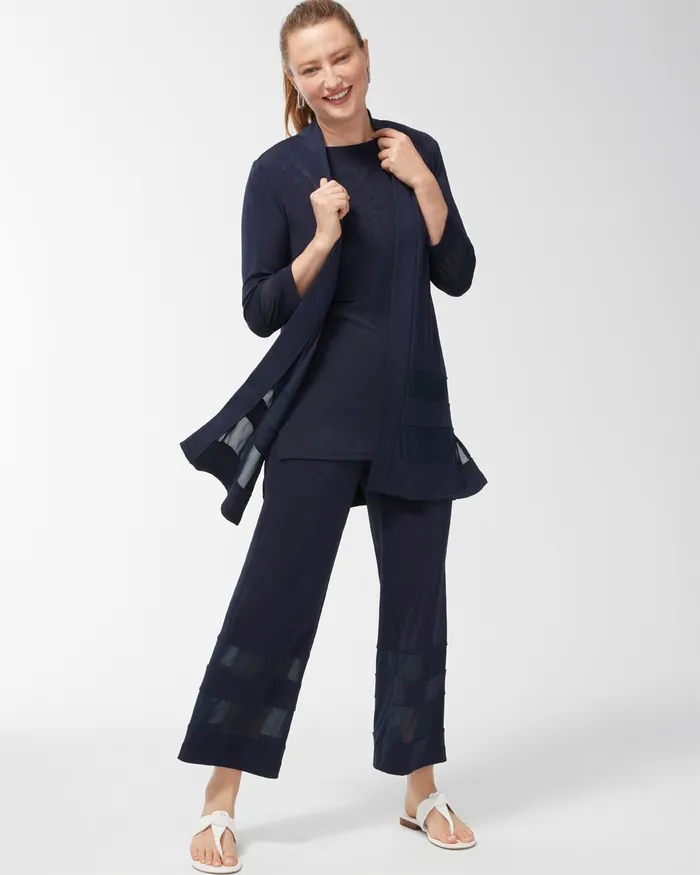 Chico039s Travelers Mesh Inset Jacket Travelers India Ink Women Matching Sets