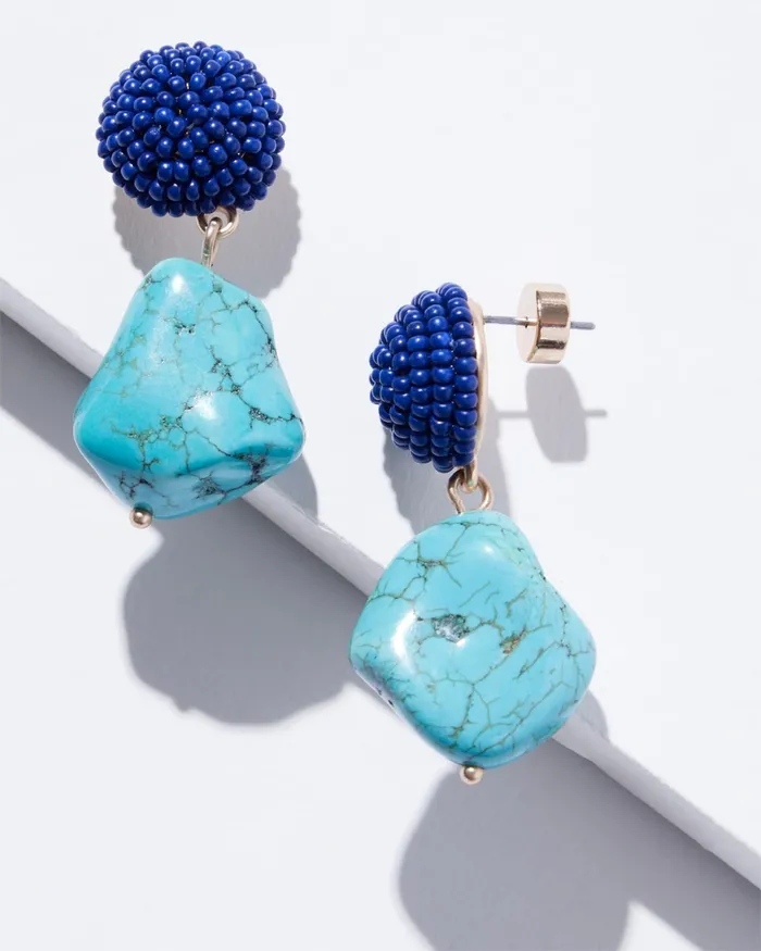 Chico039s Turquoise Drop Earrings Multi Women Earrings