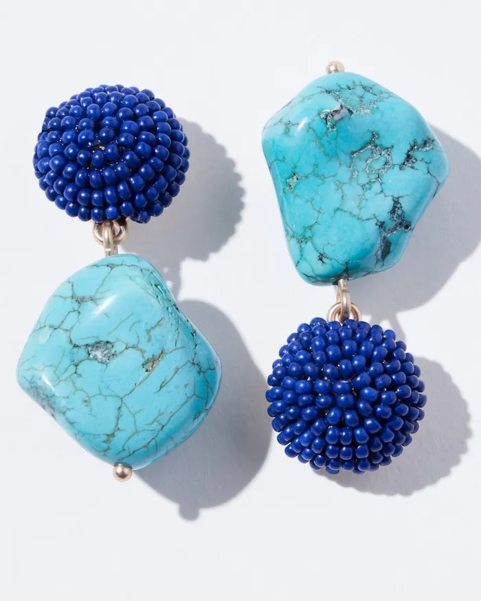 Chico039s Turquoise Drop Earrings Multi Women Earrings