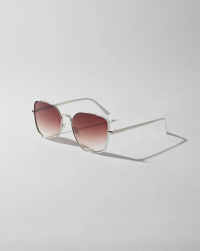 Chico039s White And Silver Tone Sunglasses White Women Eyewear