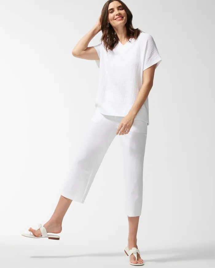 Chico039s Zenergy French Terry Gauze Beach Shirt Alabaster Women Tops