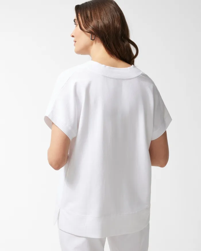 Chico039s Zenergy French Terry Gauze Beach Shirt Alabaster Women Tops