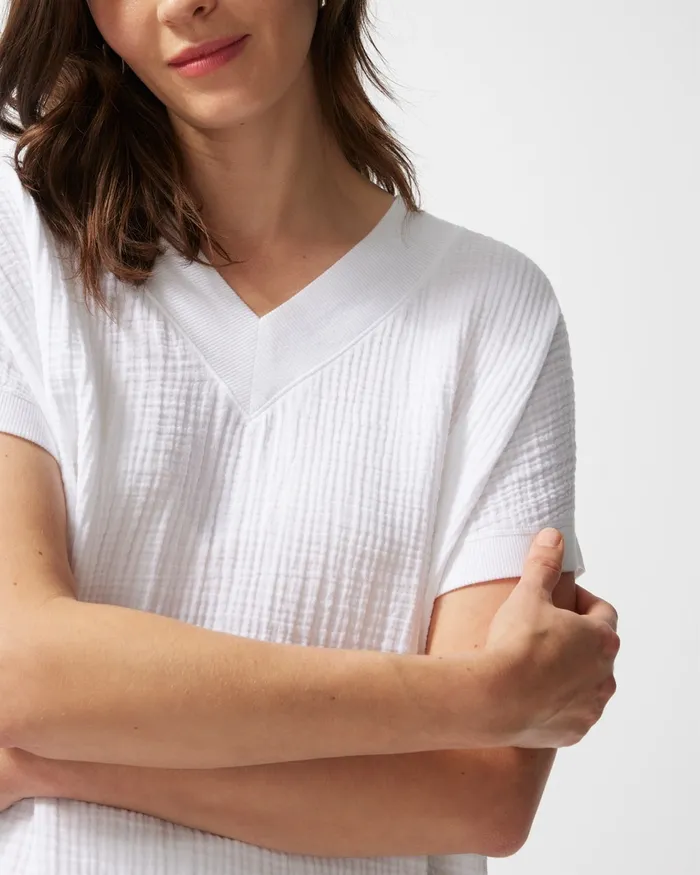Chico039s Zenergy French Terry Gauze Beach Shirt Alabaster Women Tops