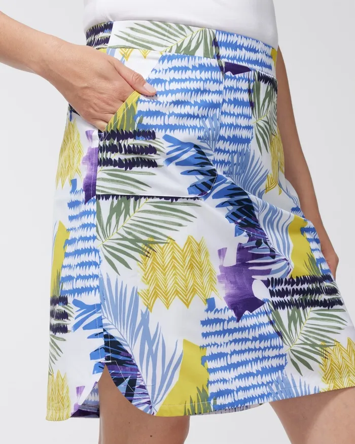 Chico039s Zenergy UPF Neema Coastal Print Skort Amparo Blue Women Activewear