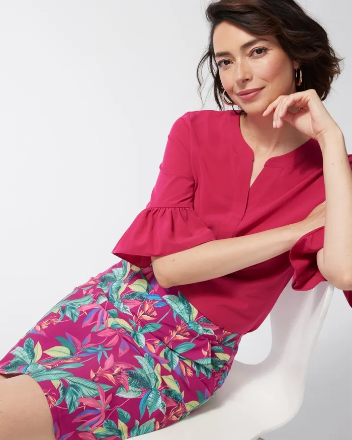 Chico039s Zenergy UPF Neema Floral Skort Botanic Berry Women Shorts