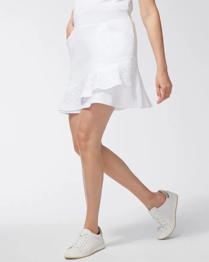 Chico039s Zenergy UPF Neema Tulip Skort Alabaster Women Dresses and Skirts