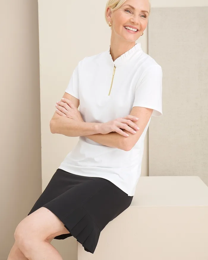 Chico039s Zenergy UPF Pleated Skort Black Women Activewear