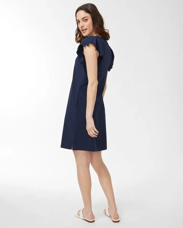 Chico039s Zenergy UPF Scallop Sleeve Dress Bahamian Pink Women Dresses and Skirts