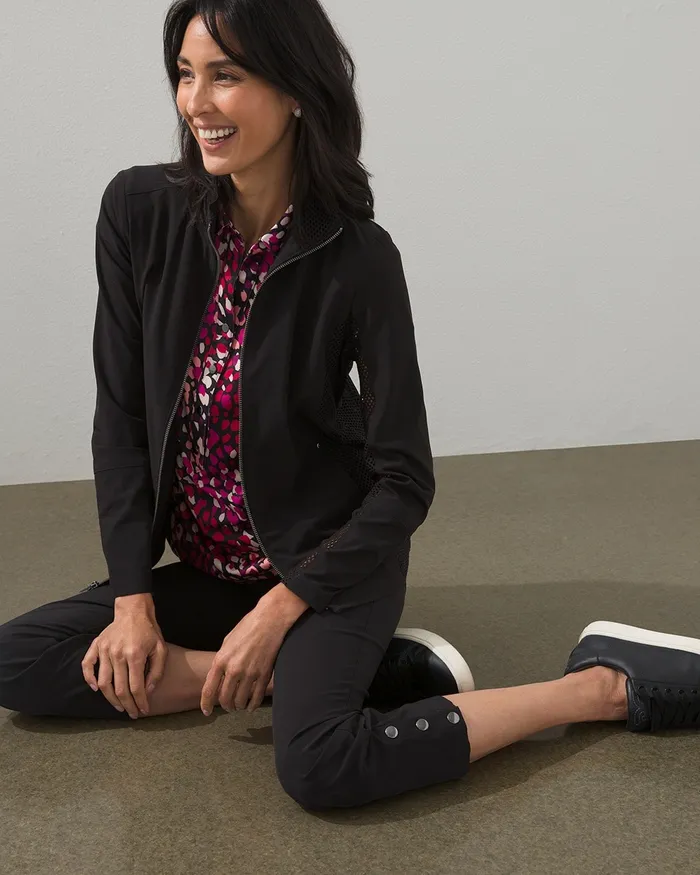 Chico039s Zenergy UPF Snap Detail Crops Classic Navy Women Pants