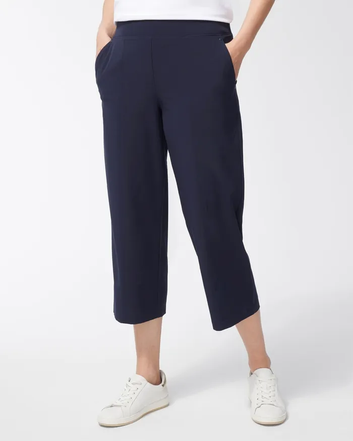 Chico039s Zenergy UPF Wide Leg Crops Classic Navy Women Pants