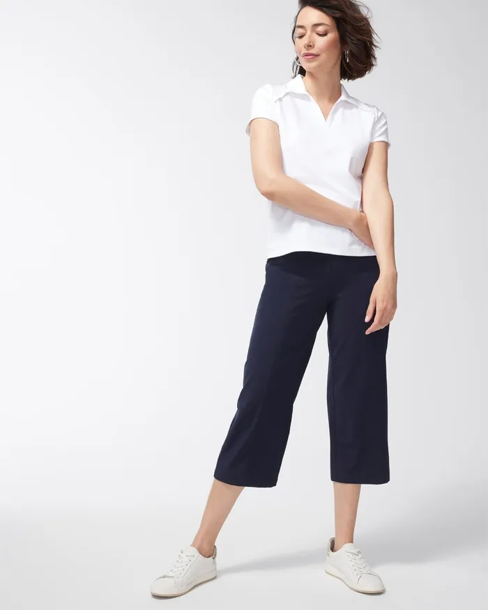 Chico039s Zenergy UPF Wide Leg Crops Classic Navy Women Pants