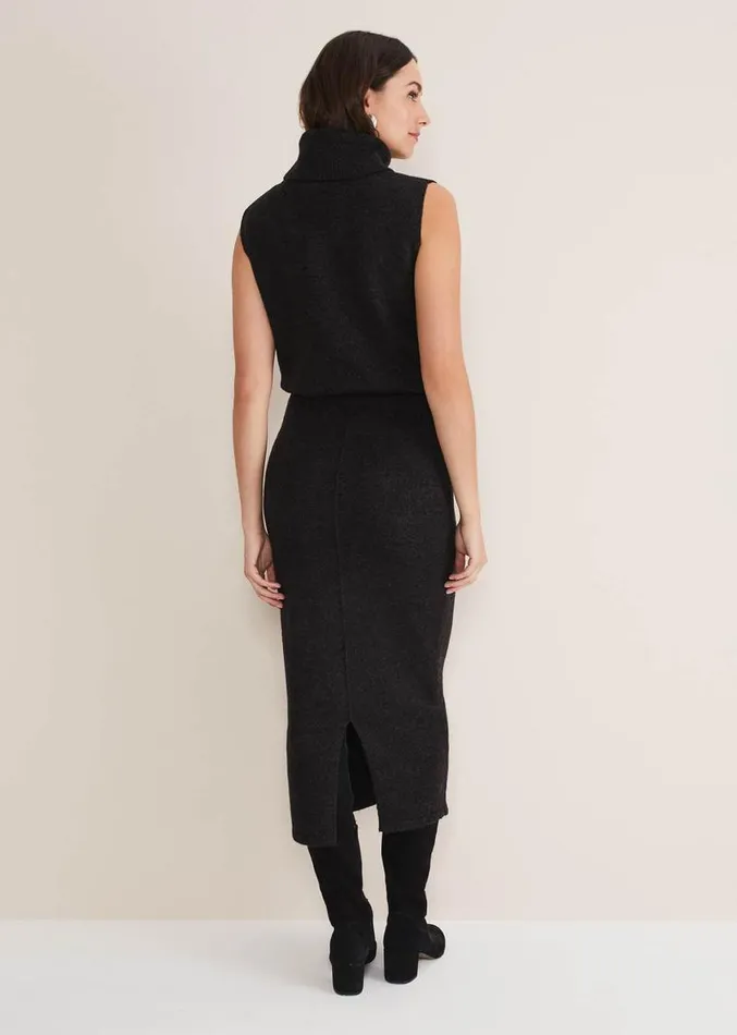 Cindy Cosy CoOrd Knit Skirt Charcoal Women Phase Eight Skirts