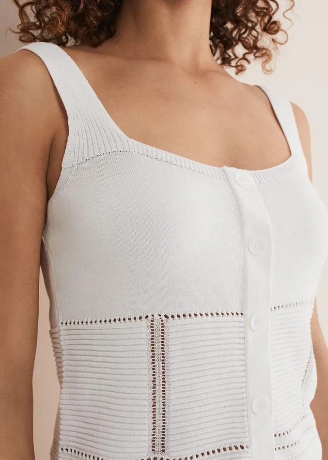 Clara Knit CoOrd Vest White Women Phase Eight Knitwear