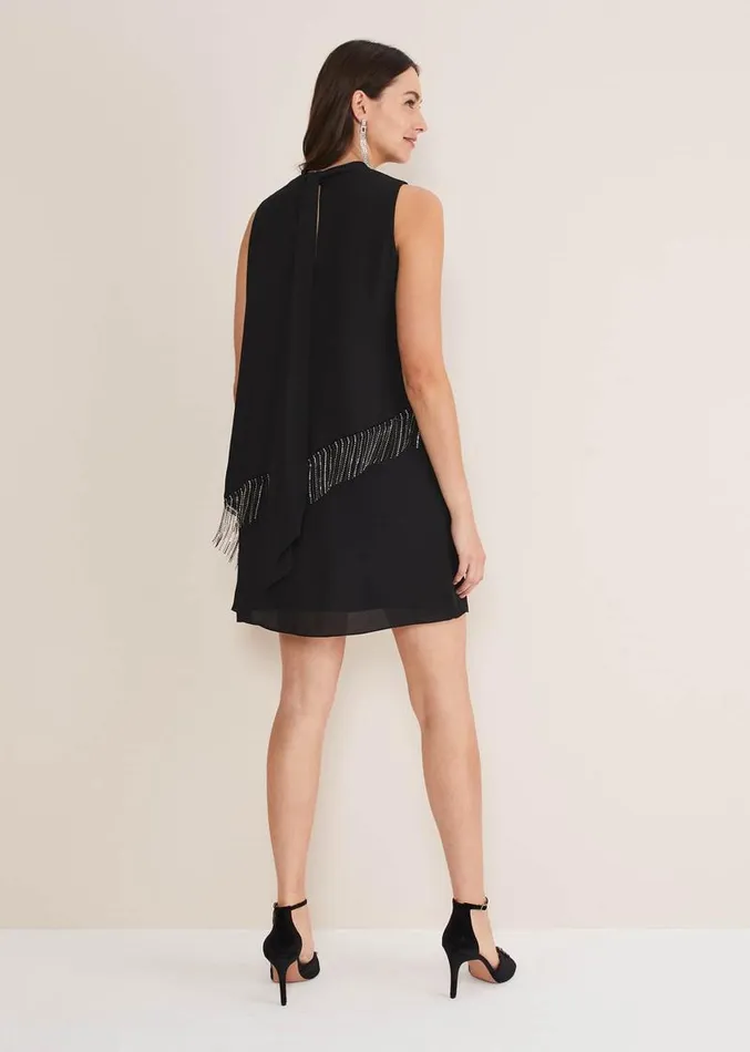 Clarice Diamonte Shift Dress Black Women Phase Eight Dresses