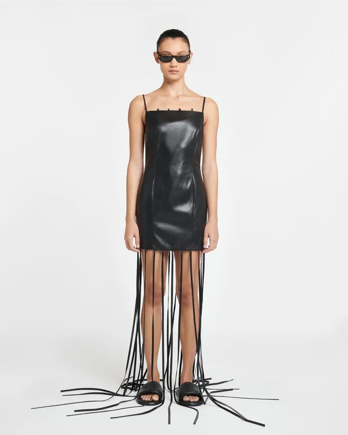 Clary Okobor AltLeather Maxi Dress Black Women Nanushka Dresses
