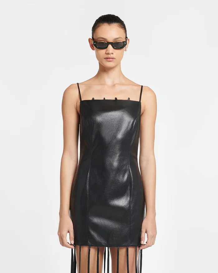 Clary Okobor AltLeather Maxi Dress Black Women Nanushka Dresses