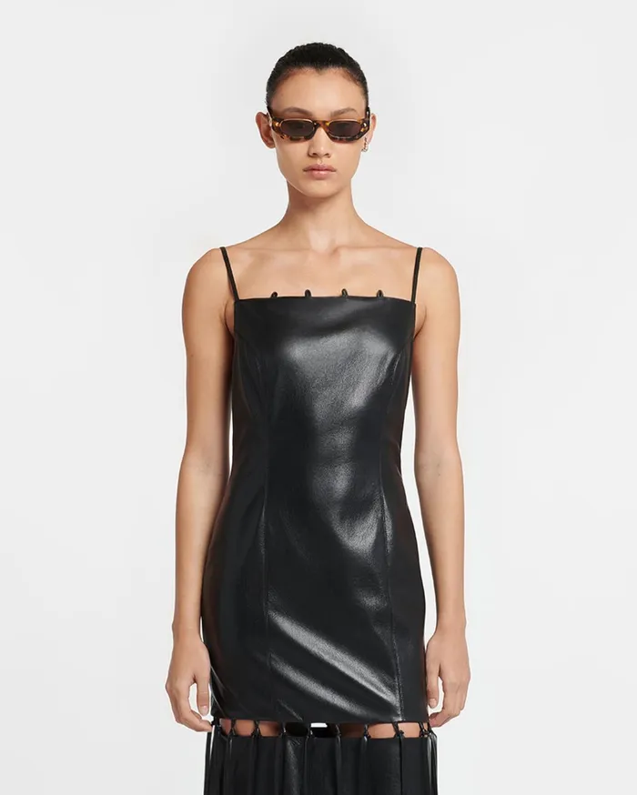 Clary Okobor AltLeather Maxi Dress Black Women Nanushka Dresses