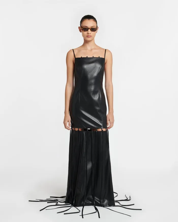 Clary Okobor AltLeather Maxi Dress Black Women Nanushka Dresses
