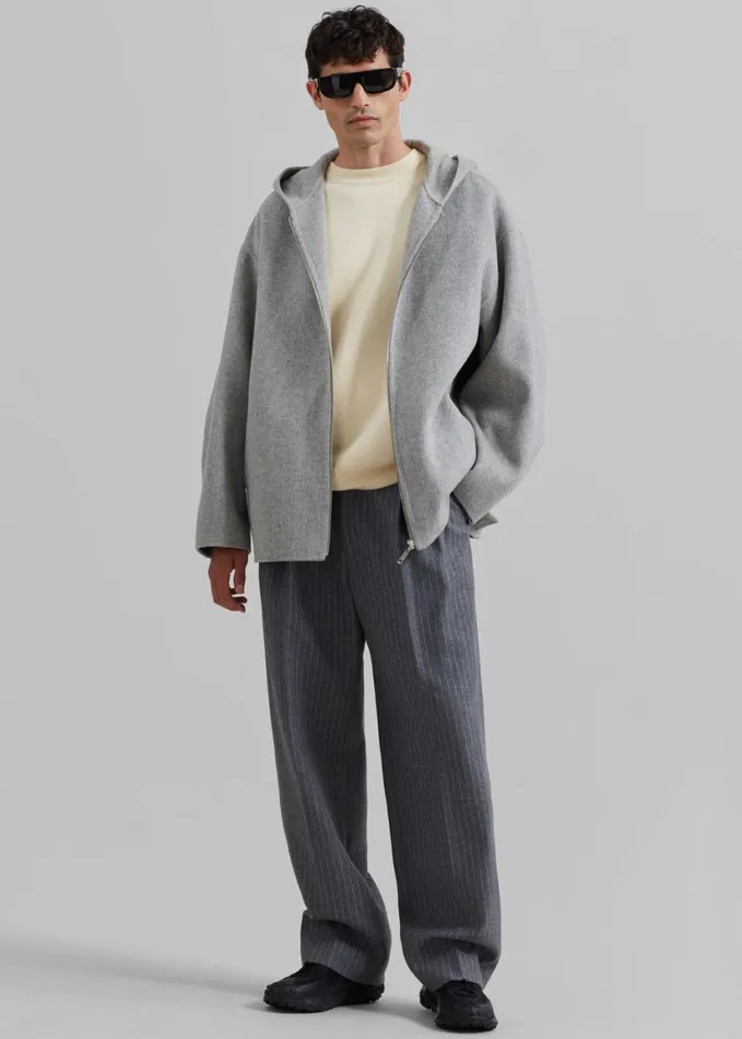Clothing Men The Frankie Shop Beo Suit Pants 8211 GreyWhite Pinstripe