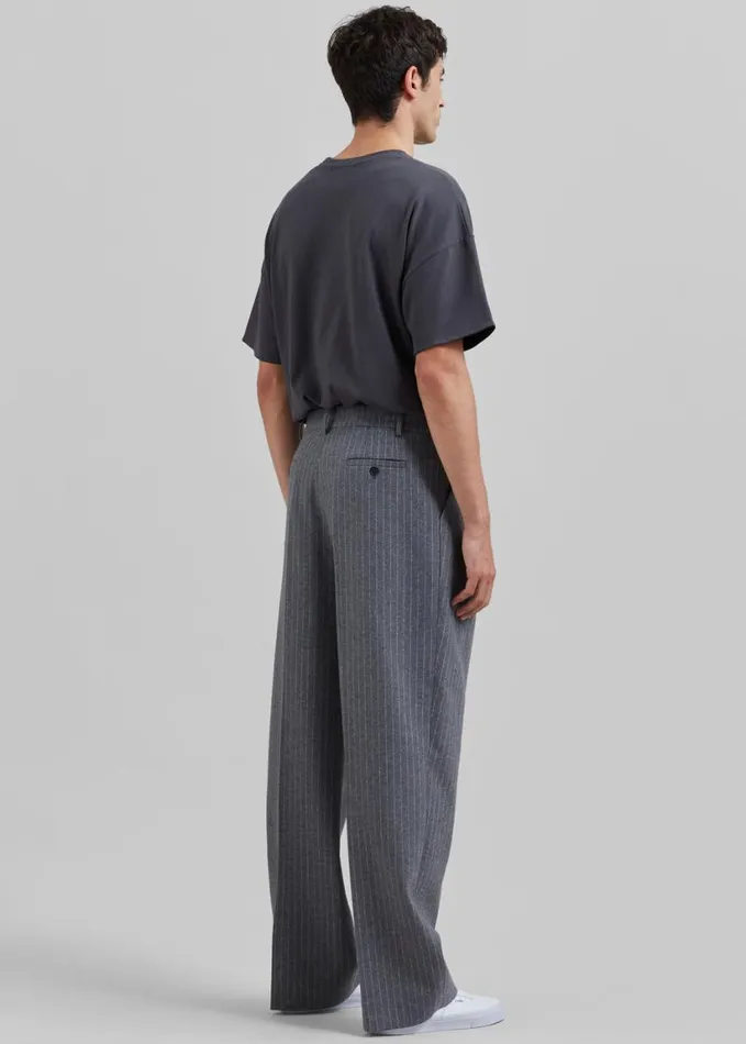 Clothing Men The Frankie Shop Beo Suit Pants 8211 GreyWhite Pinstripe