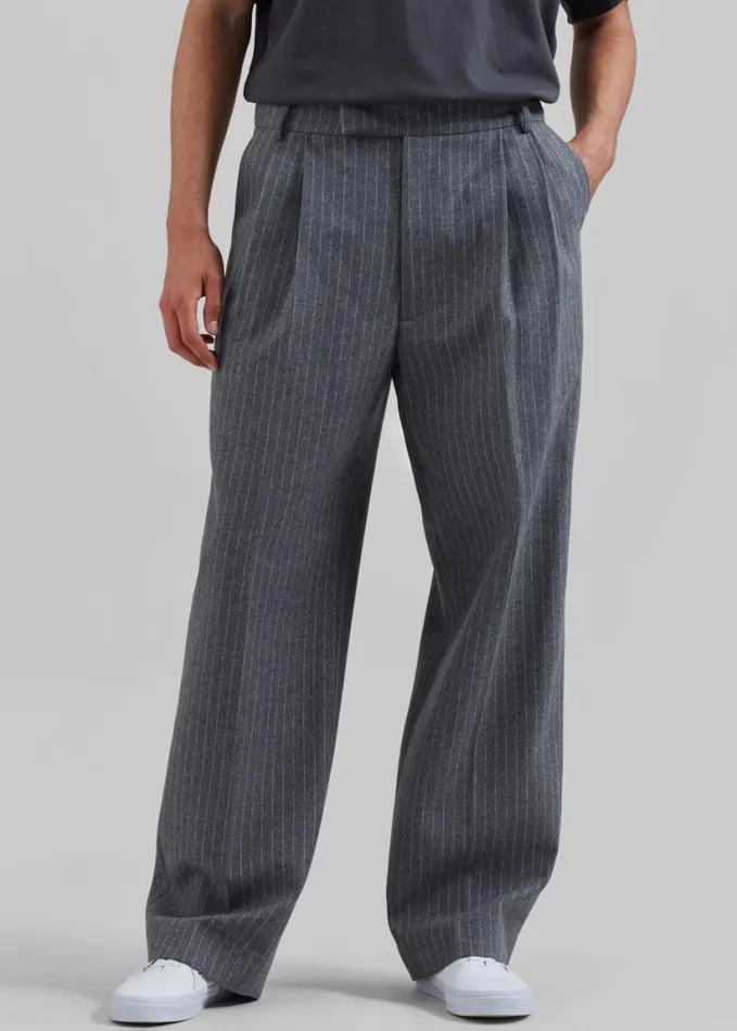 Clothing Men The Frankie Shop Beo Suit Pants 8211 GreyWhite Pinstripe