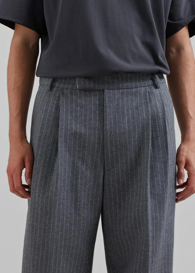 Clothing Men The Frankie Shop Beo Suit Pants 8211 GreyWhite Pinstripe