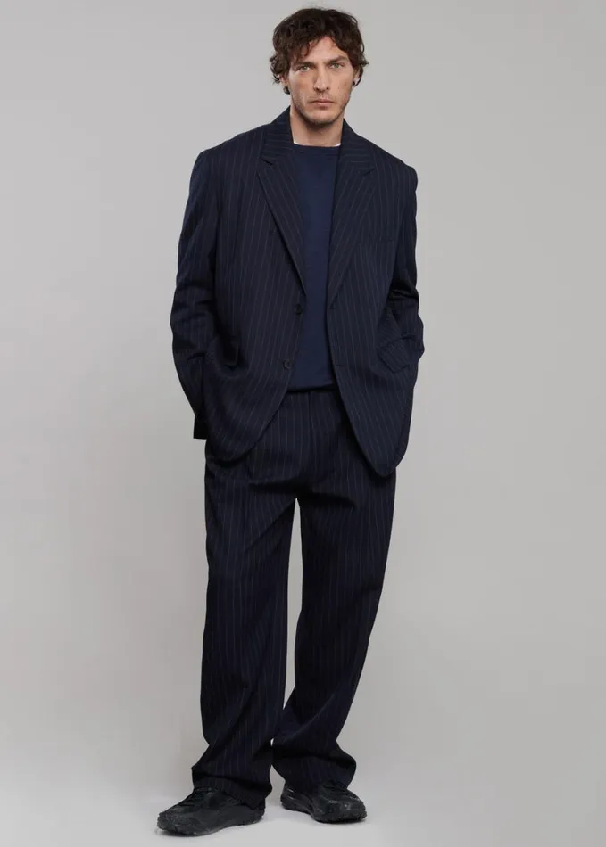 Clothing Men The Frankie Shop Beo Suit Pants 8211 NavyWhite Pinstripe